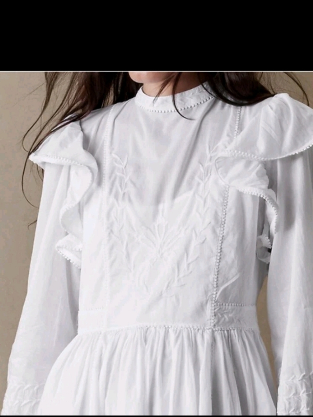 Banana Republic Esme Embroidered Mini Dress XL White Boho Peasant Cotton - Picture 3 of 13